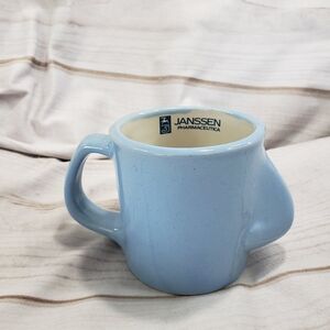 Hismanal Pharmaceutical Advertising Mug Promo Blue Nose Janssen Stoneware Glazed